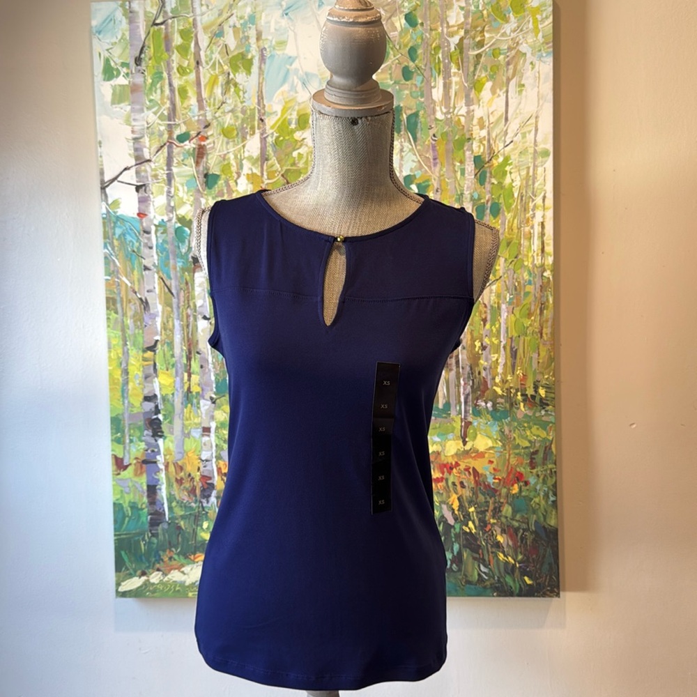 BANANA REPUBLIC 💙BLUE💙 SLEEVELESS STRECHY TOP SIZE EXTRA SMALL 🌟NWT🌟